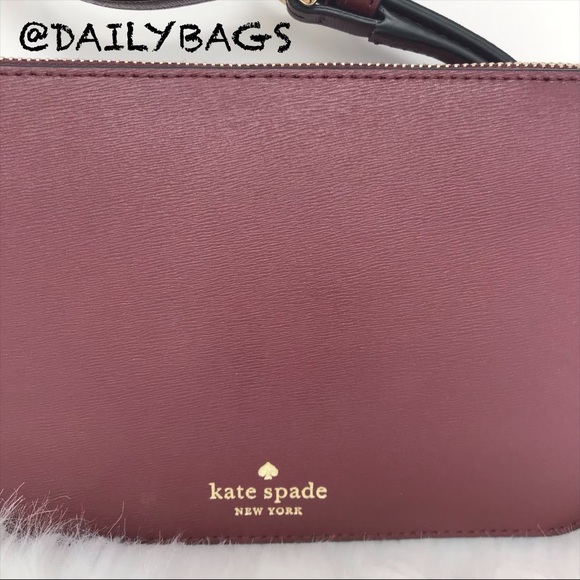 KATE SPADE DOG PUP DOUBLE ZIP CROSSBODY CHERRYWOOD - Picture 8 of 8